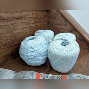 Vintage Georges Picaud Paris 100% Mercerized Cotton Yarn Lot 200 g  Blue Yellow